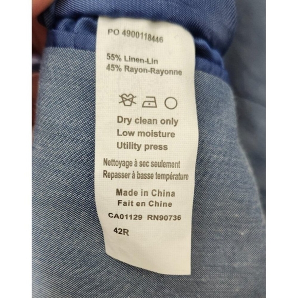 Tallia Men's Blue Slim-Fit Floral-Print Blazer Suit Jacket Sz 42R - Picture 10 of 14